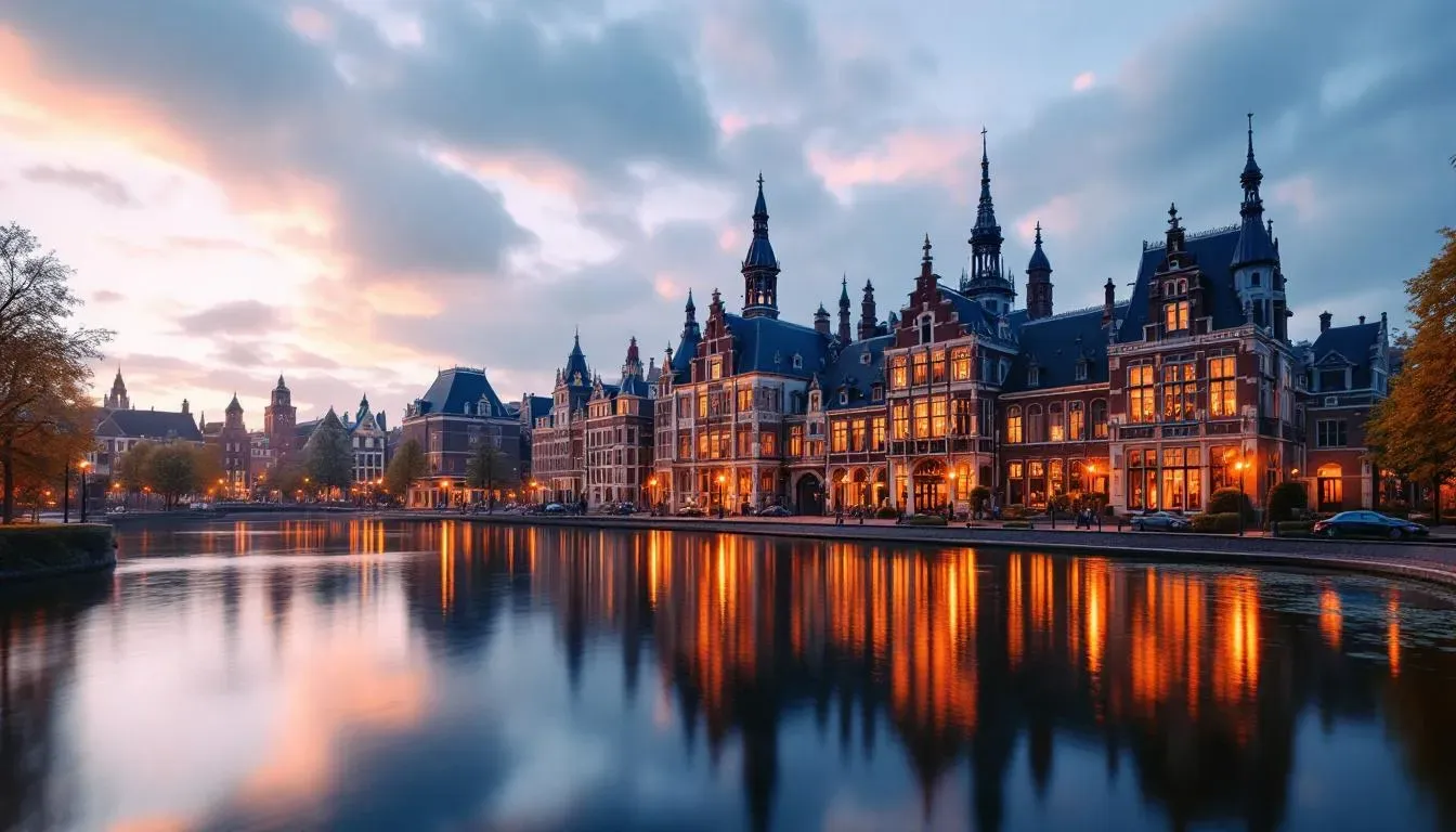 Filming in The Hague at the Binnenhof parliament complex